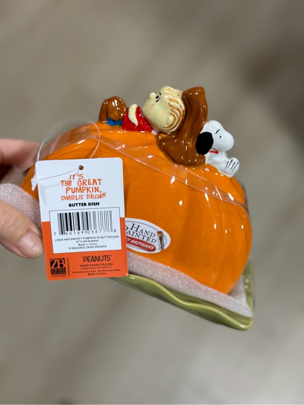 Peanuts "The Great Pumpkin, Charlie Brown" Pumpkin Butter Dish - Orange
